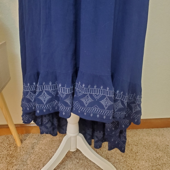 Torrid Embroidered High Low Hem Blue Dress Size 1X. - Picture 7 of 11